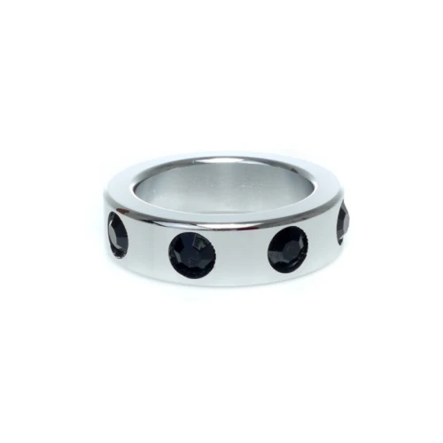 Boss Series - Metaal - Cockring - Penisring met Zwarte Diamanten - Middel - Afbeelding 4