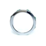 Boss Series - Metaal - Cockring - Penisring met Groene Diamanten - Groot - Afbeelding 2