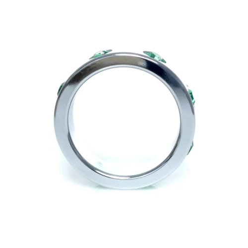 Boss Series - Metaal - Cockring - Penisring met Groene Diamanten - Groot - Afbeelding 2