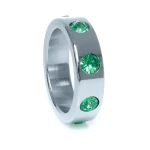 Boss Series - Metaal - Cockring - Penisring met Groene Diamanten - Groot - Afbeelding 5
