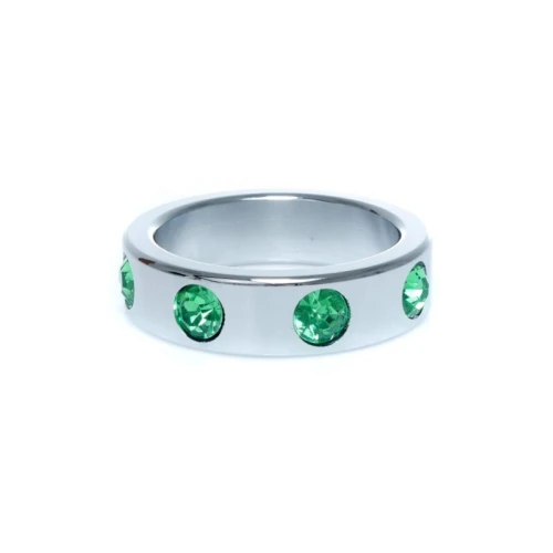 Boss Series - Metaal - Cockring - Penisring met Groene Diamanten - Groot - Afbeelding 4
