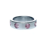 Boss Series - Metaal - Cockring - Penisring met Lichtroze Diamanten - Groot - Afbeelding 4