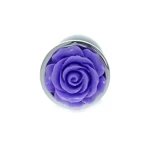 Zilveren buttplug met roos - Paars - Afbeelding 9