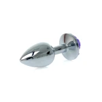 Zilveren buttplug met roos - Paars - Afbeelding 6