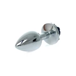 Zilveren buttplug met roos - Zwart - Afbeelding 6