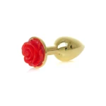 Gouden buttplug met roos - Rood - Afbeelding 8