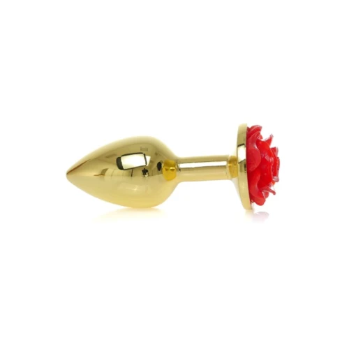 Gouden buttplug met roos - Rood - Afbeelding 7