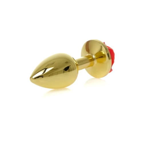 Gouden buttplug met roos - Rood - Afbeelding 6