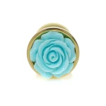 Gouden buttplug met roos - Lichtblauw - Afbeelding 9