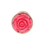 Rosé Gouden buttplug met roos - Roze - Afbeelding 9