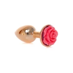 Rosé Gouden buttplug met roos - Roze - Afbeelding 8