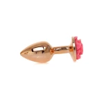 Rosé Gouden buttplug met roos - Roze - Afbeelding 7