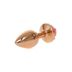 Rosé Gouden buttplug met roos - Roze - Afbeelding 6