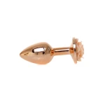Rosé Gouden buttplug met roos - Perzik - Afbeelding 7
