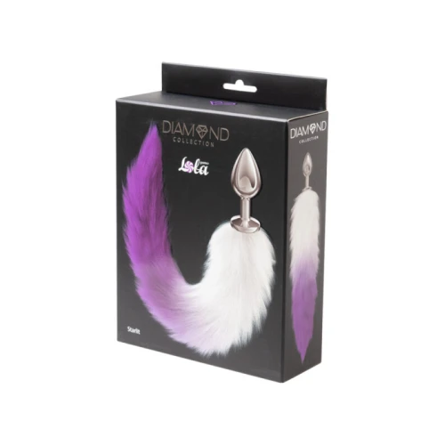 Buttplug met staart - Diamond Collection - Starlit - Paars - Afbeelding 2