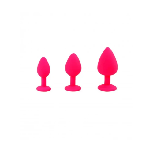 Candy Lust - Diamant Anaal Plug Training Set - Silicone - Roze - Afbeelding 3