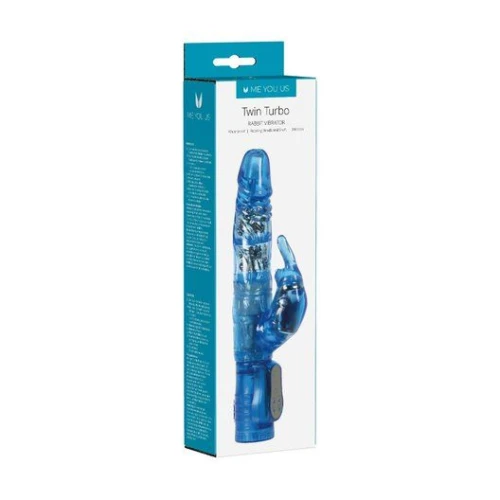 Me You Us Twin Turbo Rabbit Vibrator Blauw - Afbeelding 2