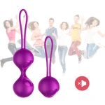FOX SHOW – Geishaballen op afstand bedienbaar en oplaadbaar - 10 Funktie's - Benwa ballen - Remote Control Kegel Balls - 2 Pack - voor dubbel plezier - paars - gave Cadeaubox - Afbeelding 2
