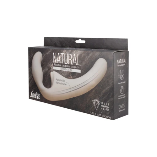 Natuurlijke Verleiding Biege Flexibele Strapless Strapon - Afbeelding 3