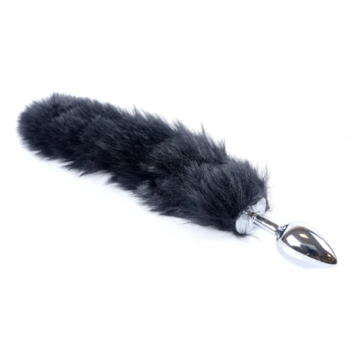 Butt Plug- Fox TAIL- Vossen staart - zwart- XL - Afbeelding 3