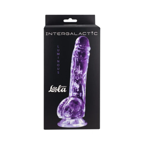 Transparante dildo Intergalactic Luminous Paars - Afbeelding 3