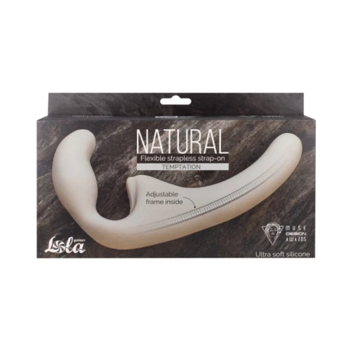 Natuurlijke Verleiding Biege Flexibele Strapless Strapon - Afbeelding 2