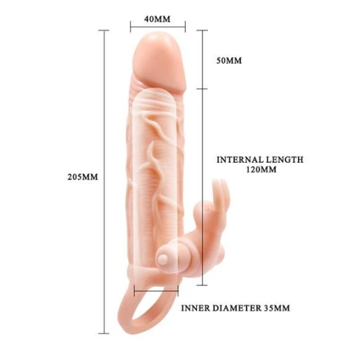 Pretty Love Brave Man Vibro Extension Vleeskleurig