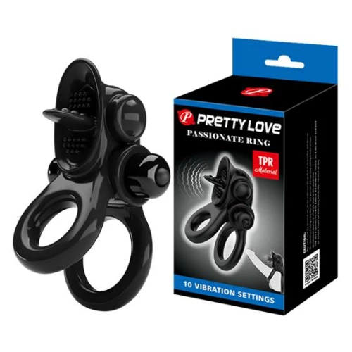 Pretty Love Vibrating Pasionate Cockring penisring Zwart - Afbeelding 2