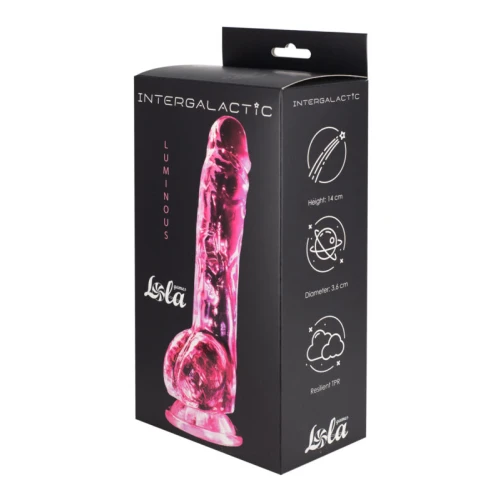 Transparante dildo Intergalactic Luminous Roze - Afbeelding 2
