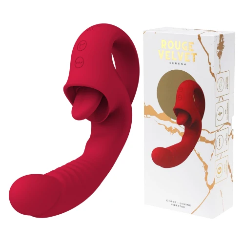 Rouge Velvet - Mini G-Spot + Likken USB Vibrator - Luxe Cadeauverpakking - Rood