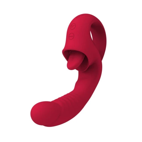 Rouge Velvet - Mini G-Spot + Likken USB Vibrator - Luxe Cadeauverpakking - Rood - Afbeelding 2