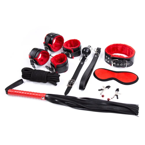 Fetish Fever - Bondage Set - 9 stuks - Rood/Zwart
