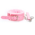Fetish Fever - Bondage - Halsband met riem - Roze