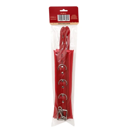 Fetish Fever - Bondage - Handboeien met ketting - Rood