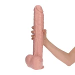 Dildo Goliath - 41 cm - Made in Italy - Biobased - Ftalaten vrij - Beige - Afbeelding 3