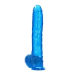 Dildo Goliath - 41 cm - Made in Italy - Biobased - Ftalaten vrij - Transparant Blauw - Afbeelding 2