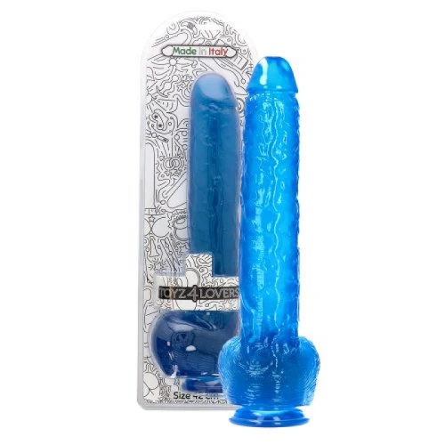 Dildo Goliath - 41 cm - Made in Italy - Biobased - Ftalaten vrij - Transparant Blauw