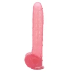 Dildo Goliath - 41 cm - Made in Italy - Biobased - Ftalaten vrij - Transparant Roze - Afbeelding 2