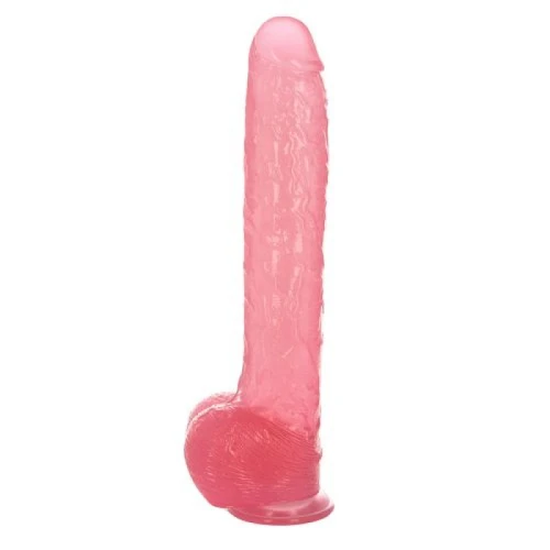 Dildo Goliath - 41 cm - Made in Italy - Biobased - Ftalaten vrij - Transparant Roze - Afbeelding 2