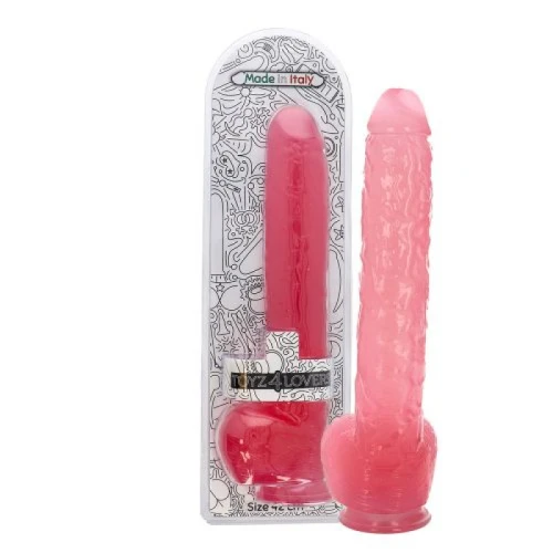 Dildo Goliath - 41 cm - Made in Italy - Biobased - Ftalaten vrij - Transparant Roze