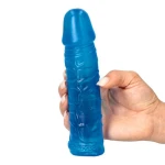 Dildo Gustavo - 18 cm - Made in Italy - Biobased - Ftalaten vrij - Transparant Blauw - Afbeelding 3