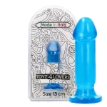 Dildo Gino - 10,5 cm - Made in Italy - Biobased - Ftalaten vrij - Transparant Blauw