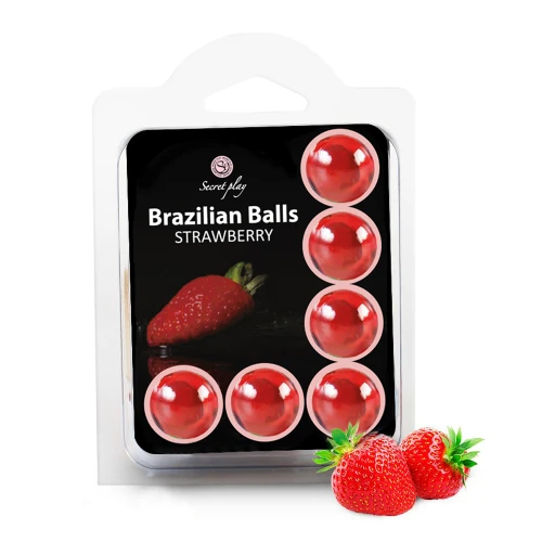SET 6 BRAZILIAANSE BALLEN AARDBEI