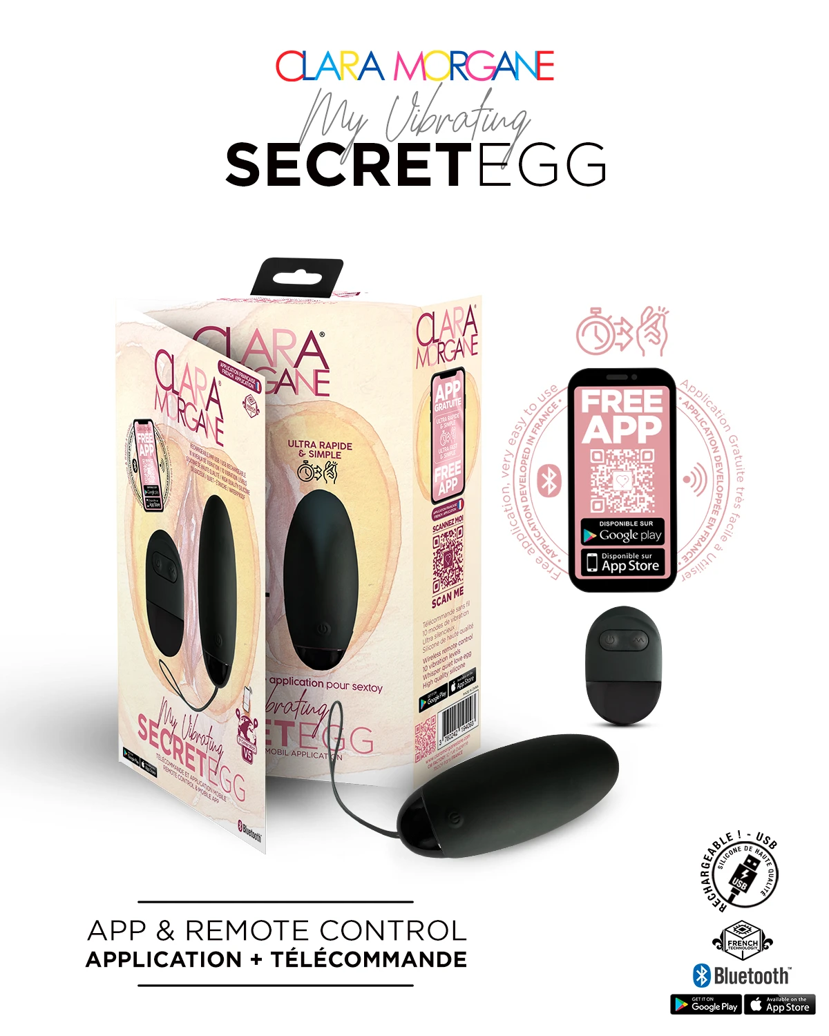 Mijn vibrerende geheim EGG Black - App-gestuurd 1 Mijn vibrerende geheim EGG Black - App-gestuurd