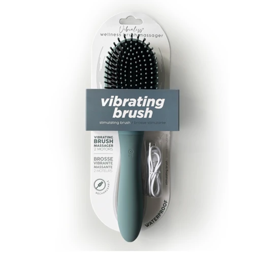 vibrating hairbrush vibraliss grey blue