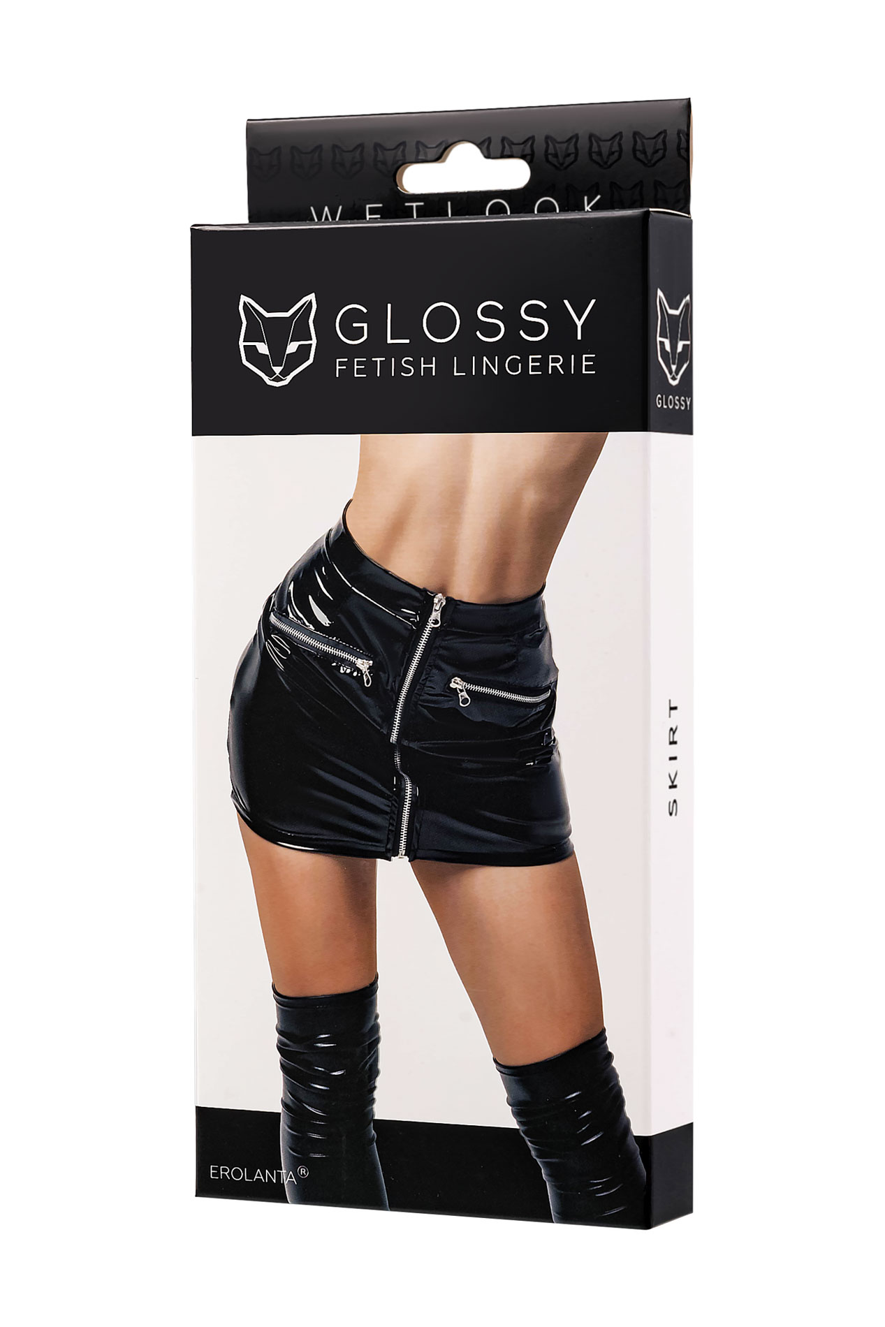 Glossy - Billie - rokje - wetlook - Zwart - XL 1 Glossy - Billie - rokje - wetlook - Zwart - XL