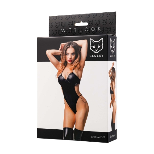 glossy reina bodysuit wetlook black m